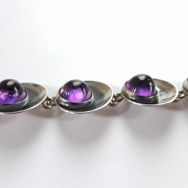 N.E. From - Silver bracelet with amethysts