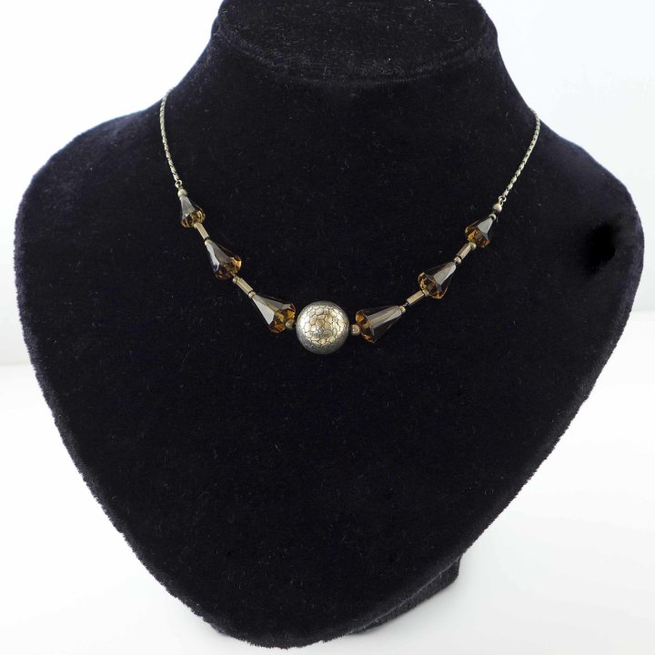 W. Leyser - Art Deco necklace with smoky quartz