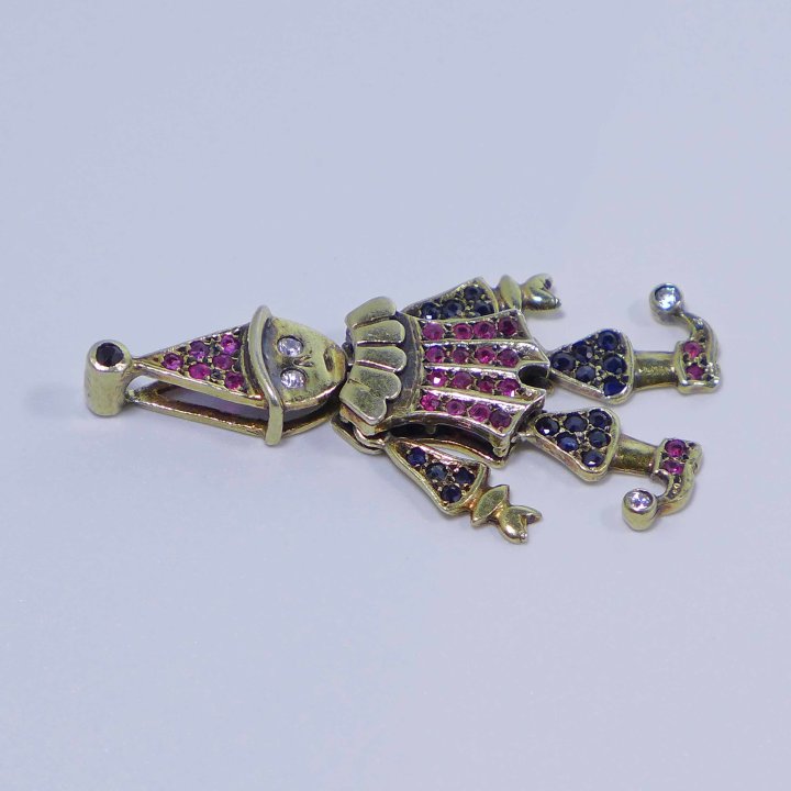 Harlequin pendant with sapphires, rubies and diamonds