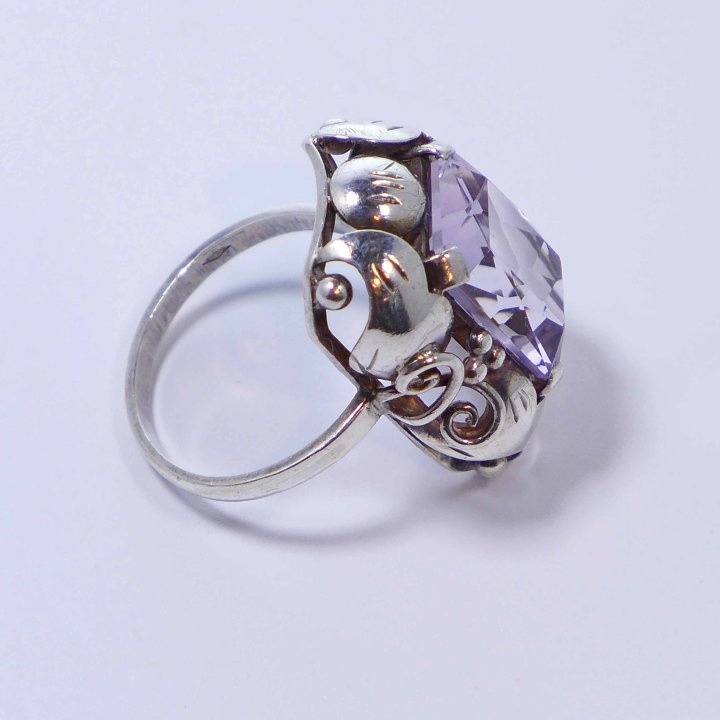 Handmade amethyst ring from the turn of the century