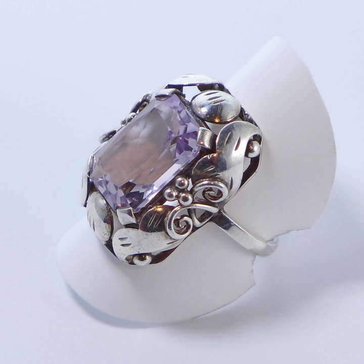 Handmade amethyst ring from the turn of the century