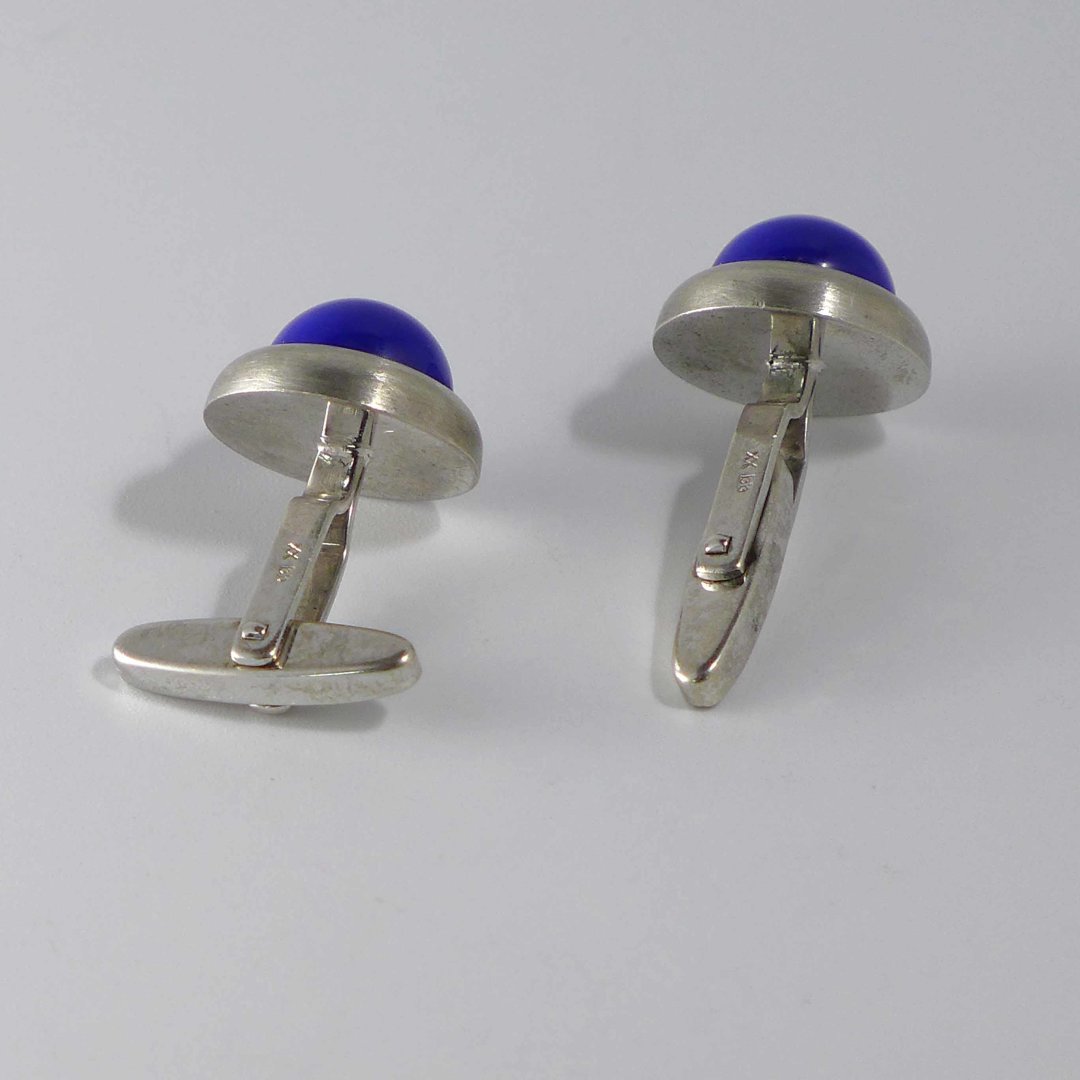Cufflinks with lapis blue glass stones