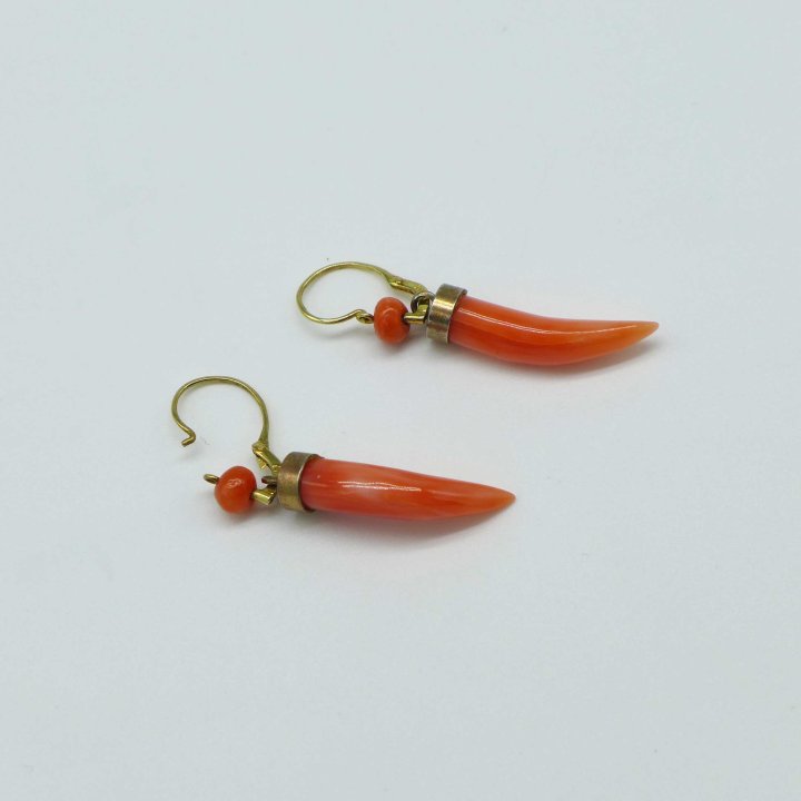 Golden coral earrings from the turn of the century