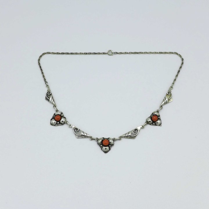 Art Deco Necklace with Corals