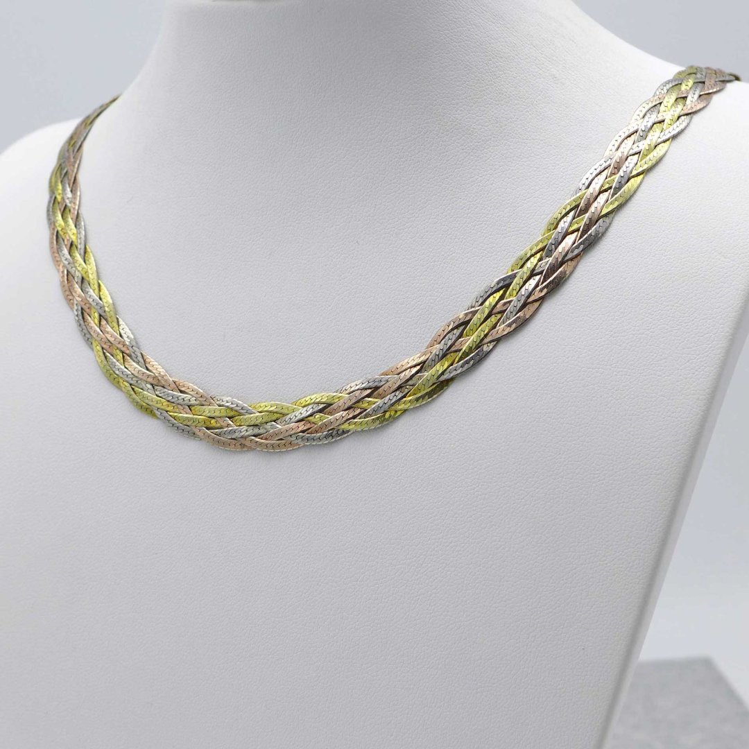 Braided necklace in Bicolor