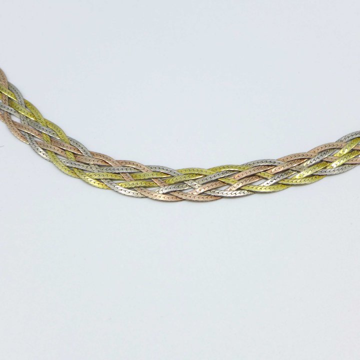 Braided necklace in Bicolor
