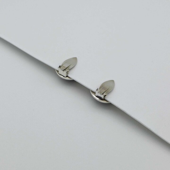 N.E. From - Silber Ohrclips mit Bernstein