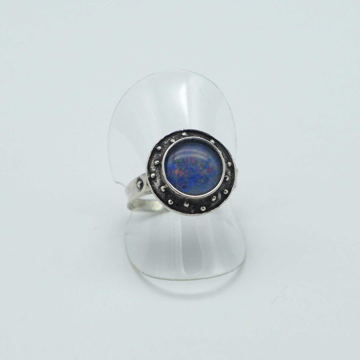 Handmade silver ring with opal
