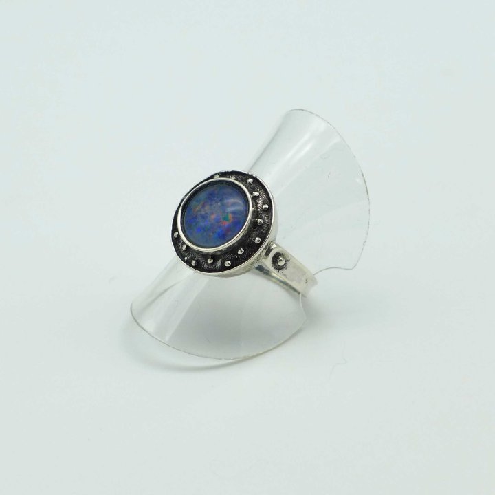 Handmade silver ring with opal