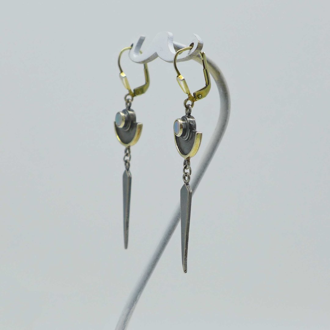 Postmodern 1980s Opal Earrings