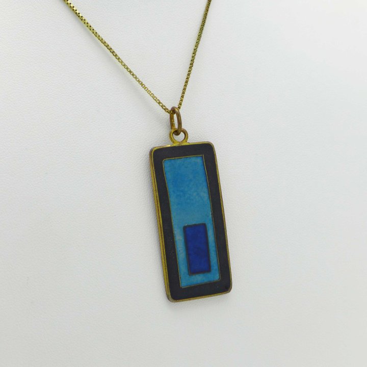 Schibensky - Blue enamel pendant