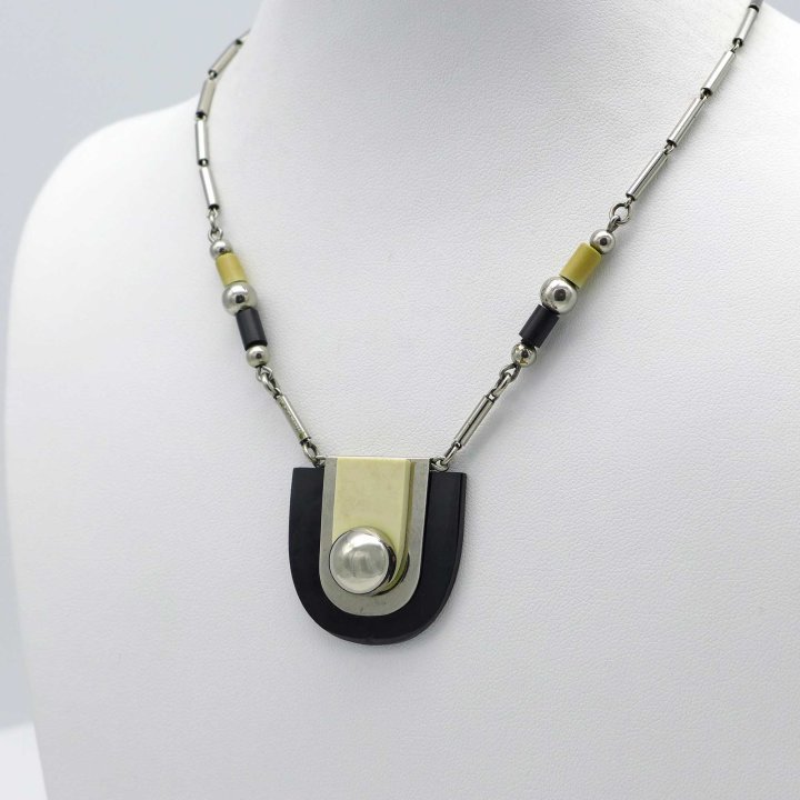 Jakob Bengel - Art Deco Necklace in Black and White