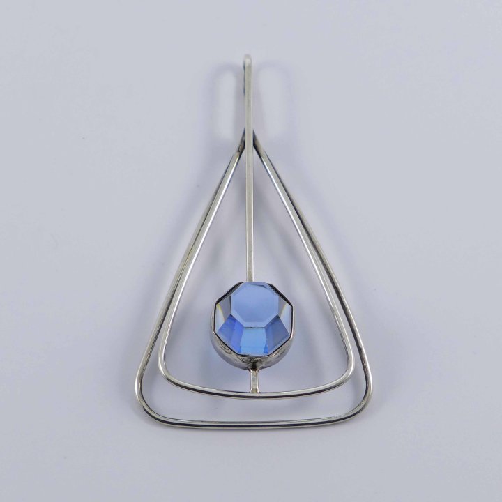 1950s pendant with blue lead crystal