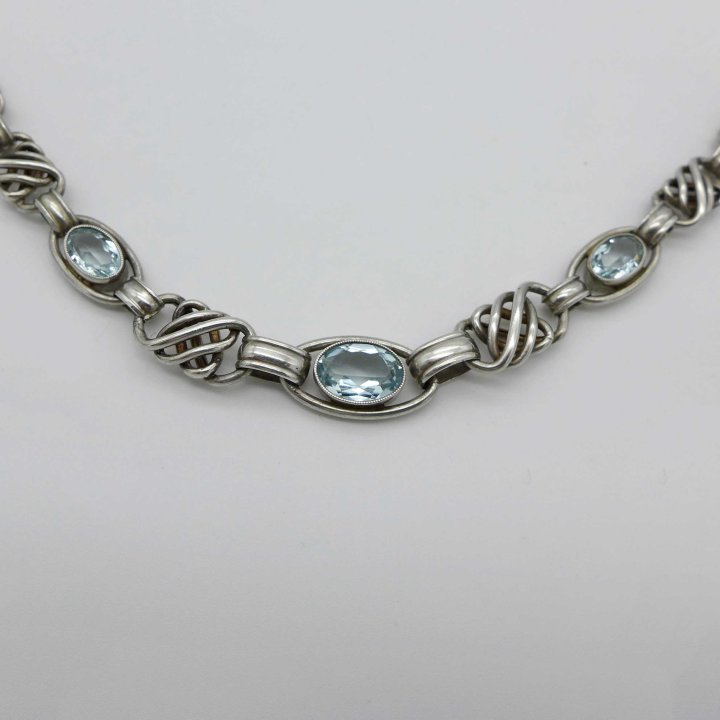 Andreas Daub - Silver necklace with light blue stones