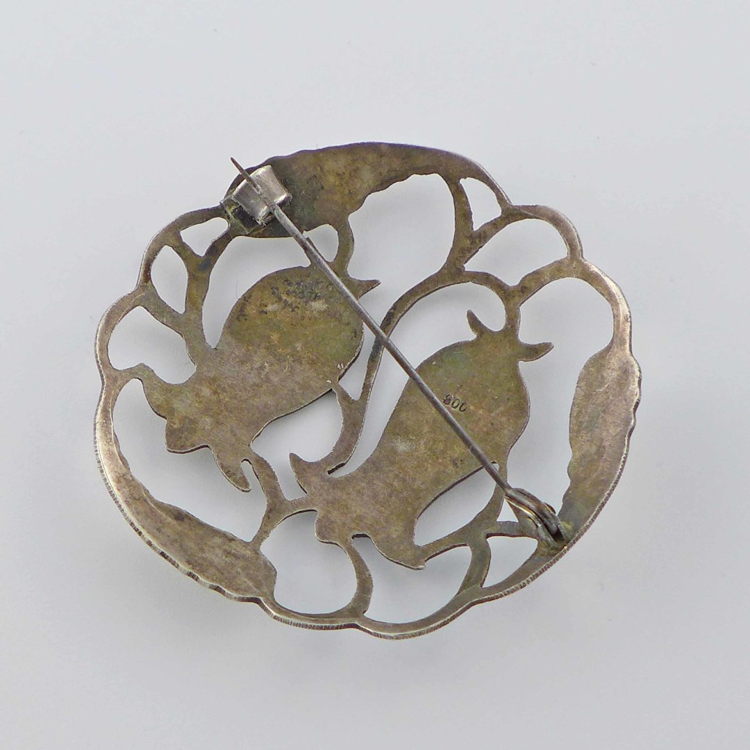 Silver brooch with bell flowers from the Art Déco period