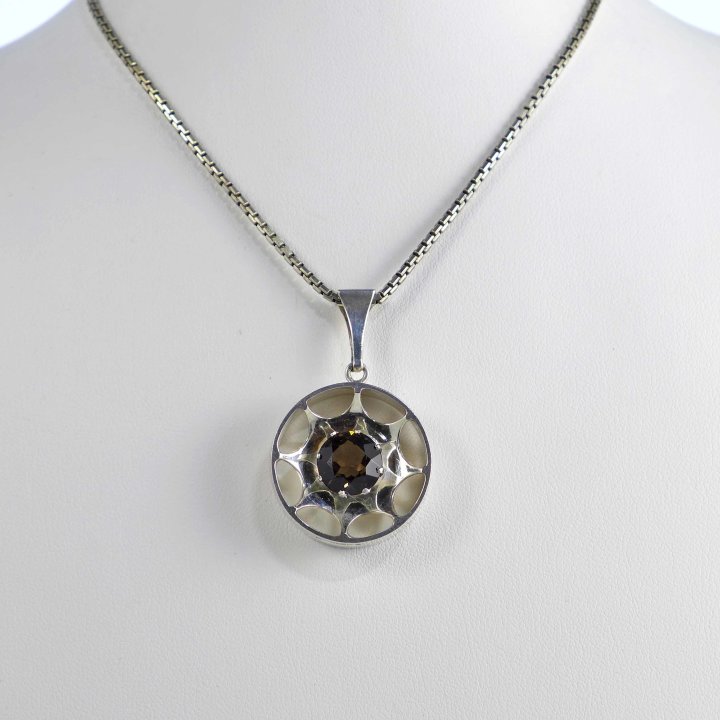 Kultaseppa Salovaara - silver pendant with smoky quartz