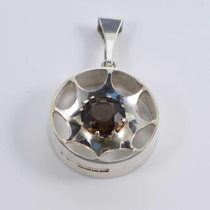 Kultaseppa Salovaara - silver pendant with smoky quartz