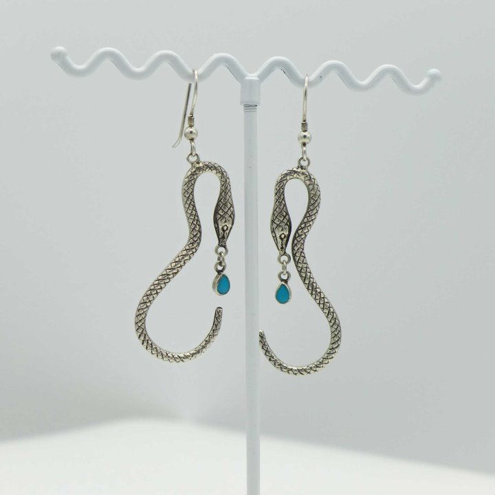 Snake earrings with turquoise