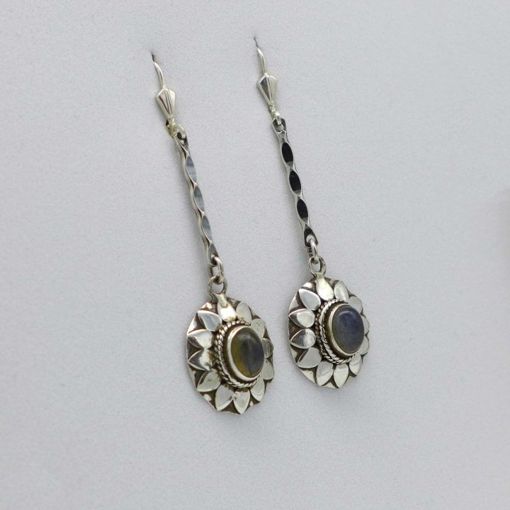 Labradorite earrings in silver