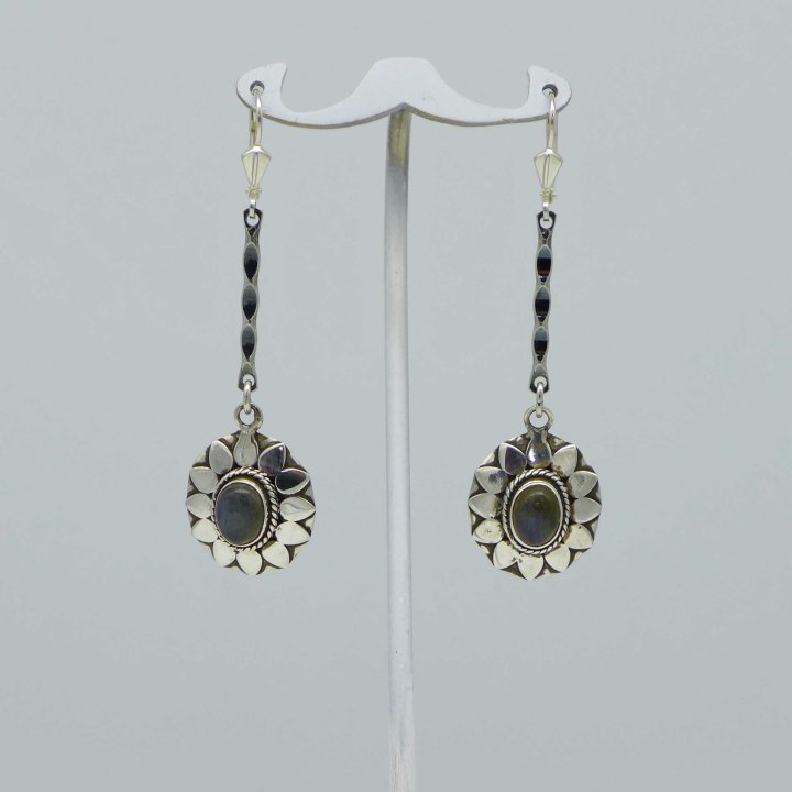 Labradorite earrings in silver