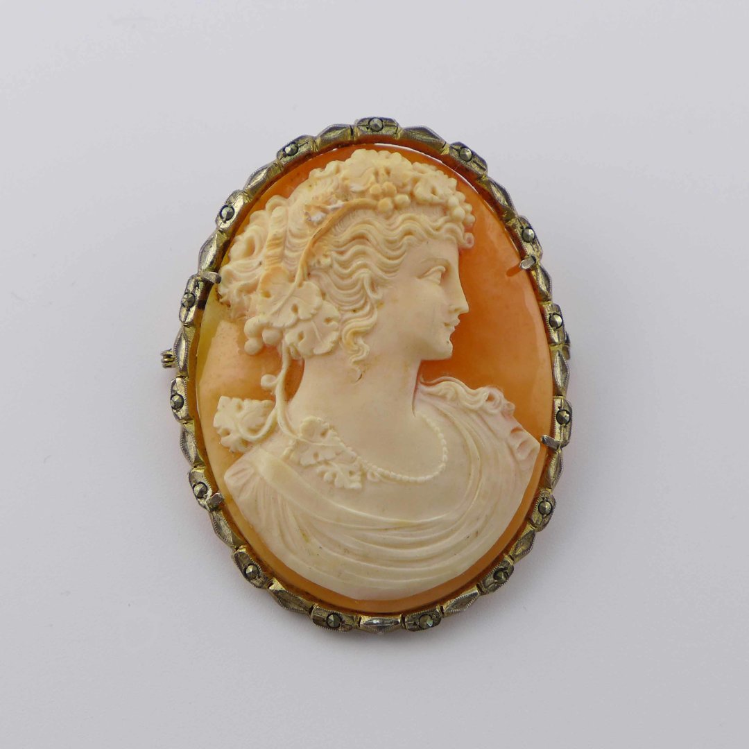 Cameo with marcasite from the 1920s