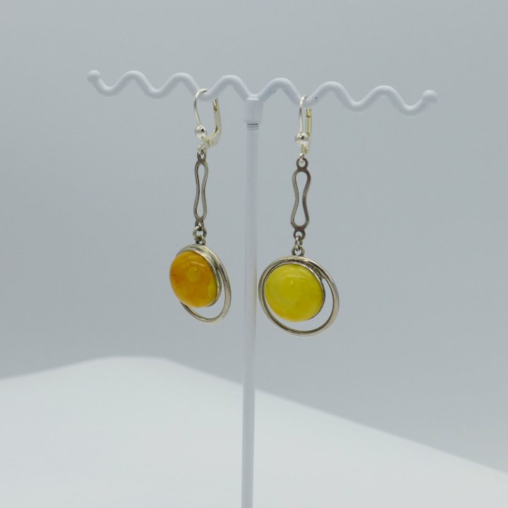 Butterscotch Amber Earrings from the 1960s