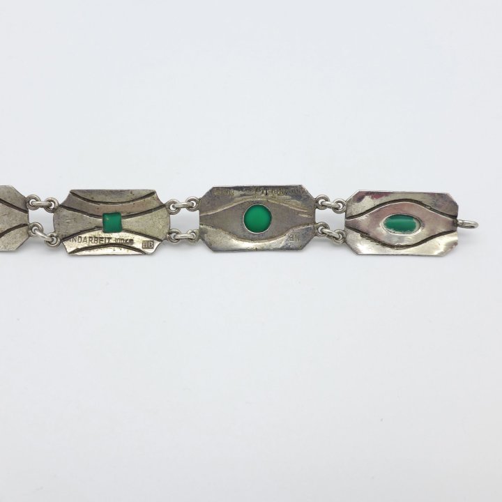 Hermann Bauer - Art Nouveau bracelet with green agates