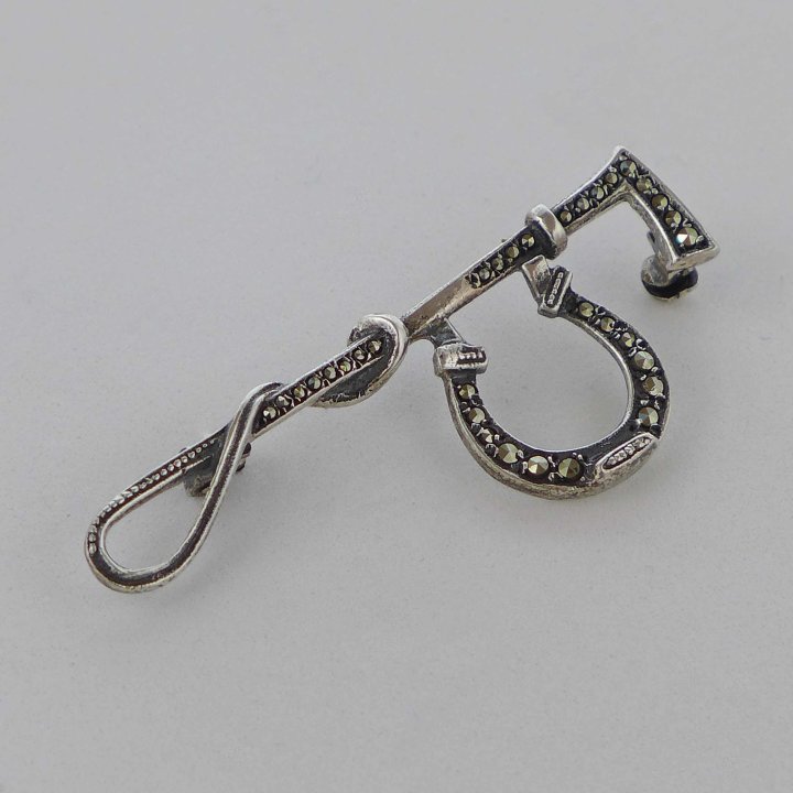 Rider brooch with marcasites