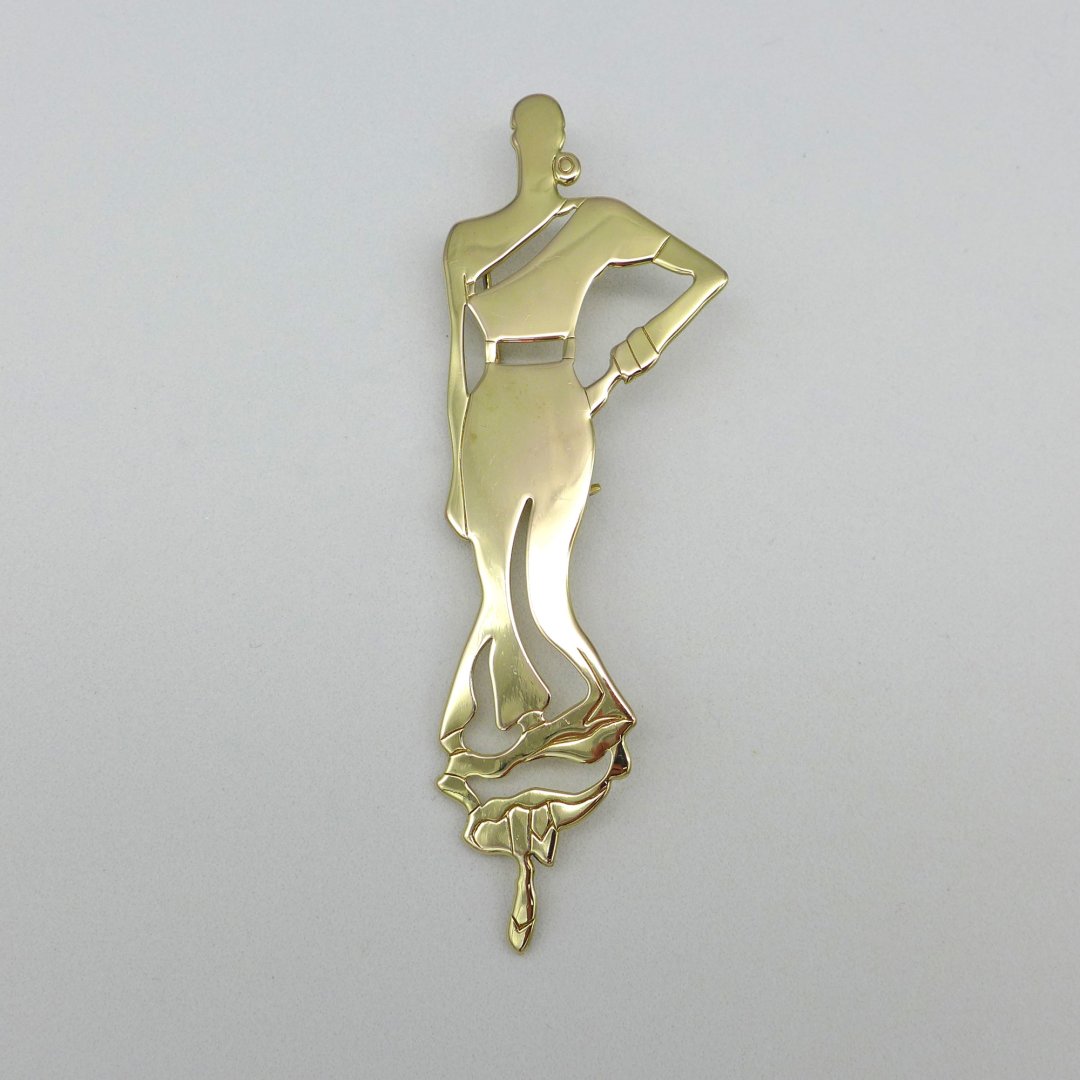 Brooch in the shape of a womans silhouette
