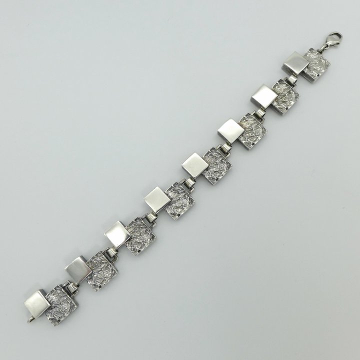 Brutalist silver bracelet