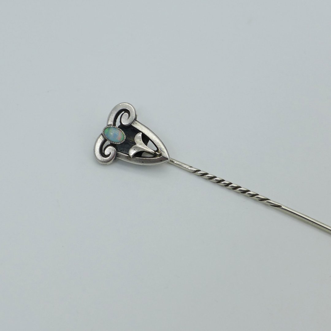 Art Nouveau Lapel Pin with Opal