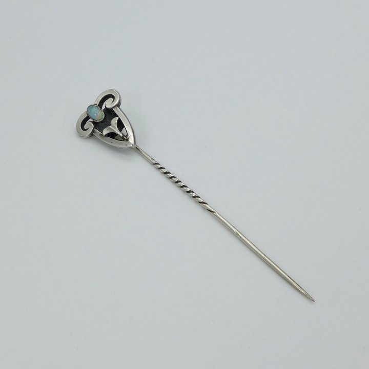 Art Nouveau Lapel Pin with Opal
