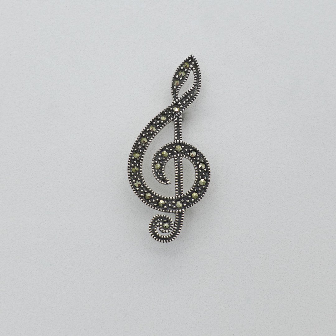 Music Clef with Marcasites