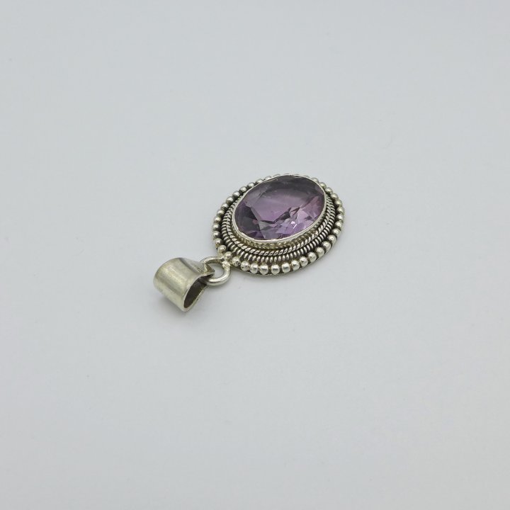 Handcrafted pendant with amethyst