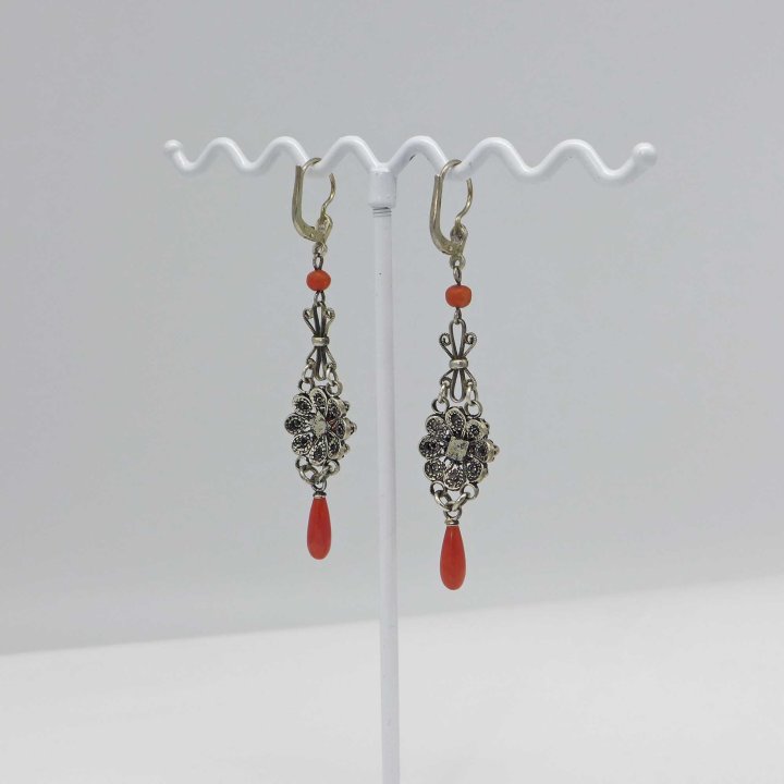 Filigree coral earrings from historicism
