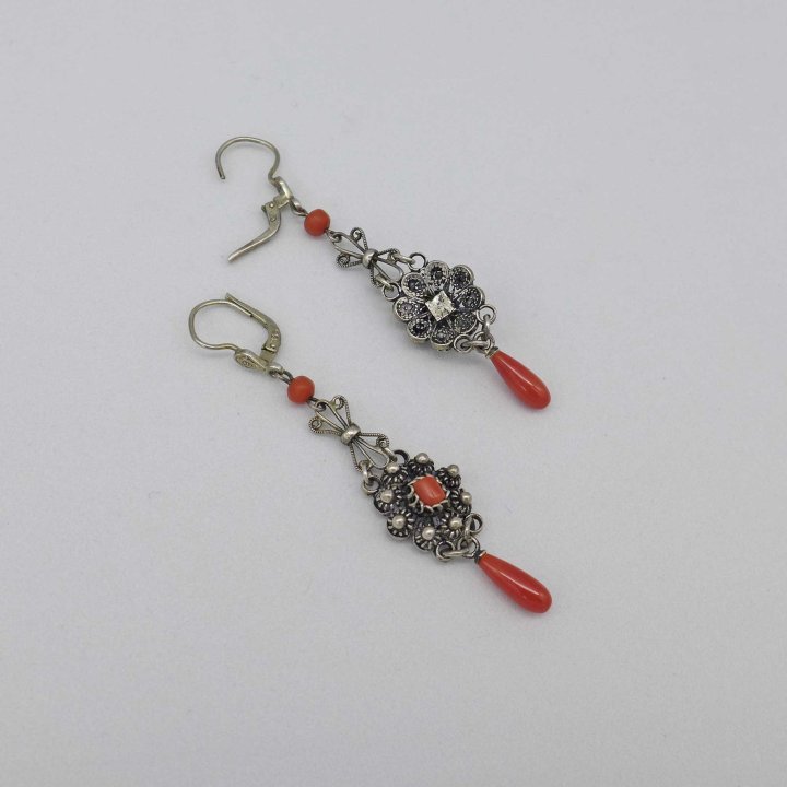 Filigree coral earrings from historicism