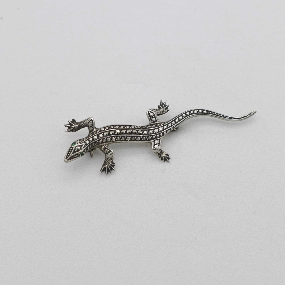 Lizard with marcasites