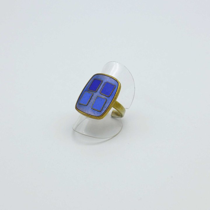 Schibensky - Blue enamel ring