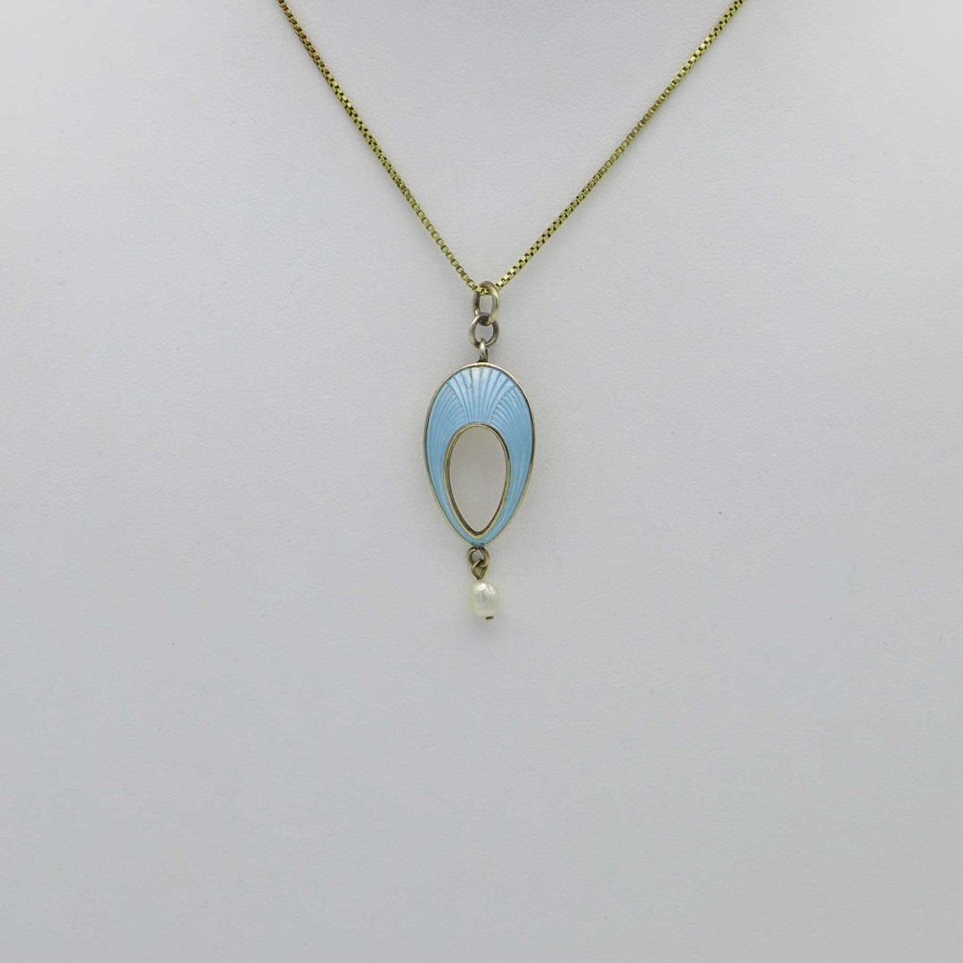 Einar Dragsted - Enamel Pendant with Pearl
