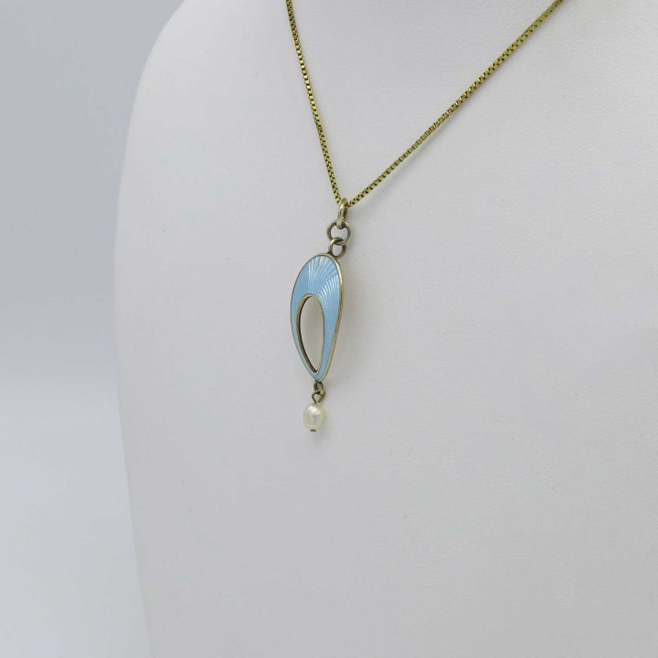 Einar Dragsted - Enamel Pendant with Pearl