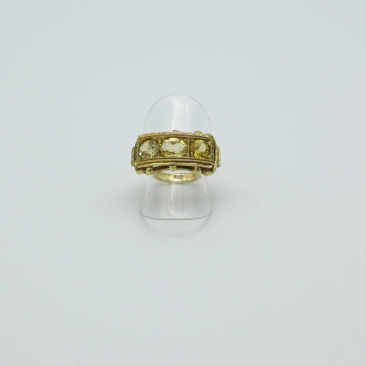Vergoldeter Art Déco Ring mit Citrinen
