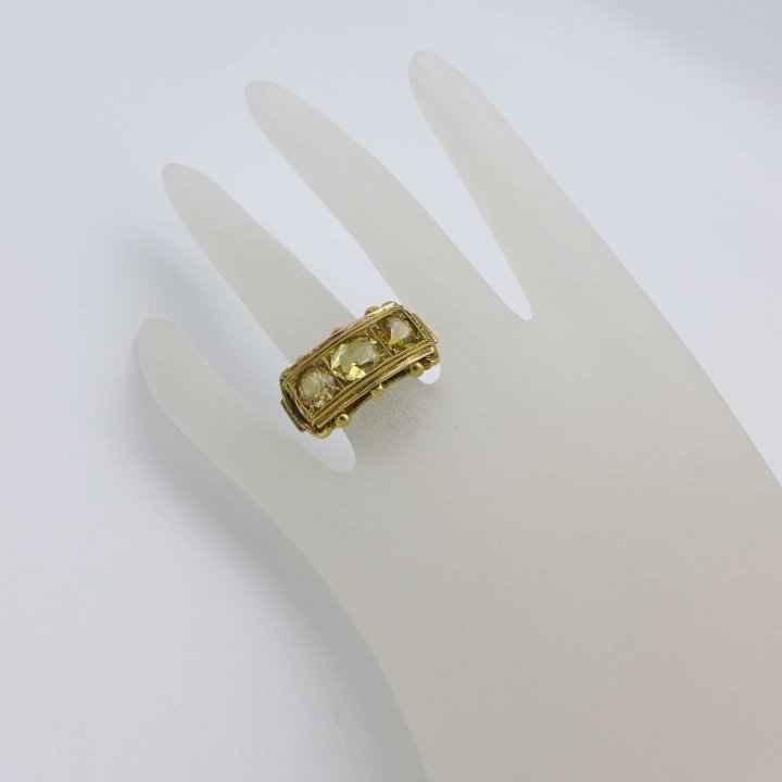 Gold-plated Art Deco ring with citrines
