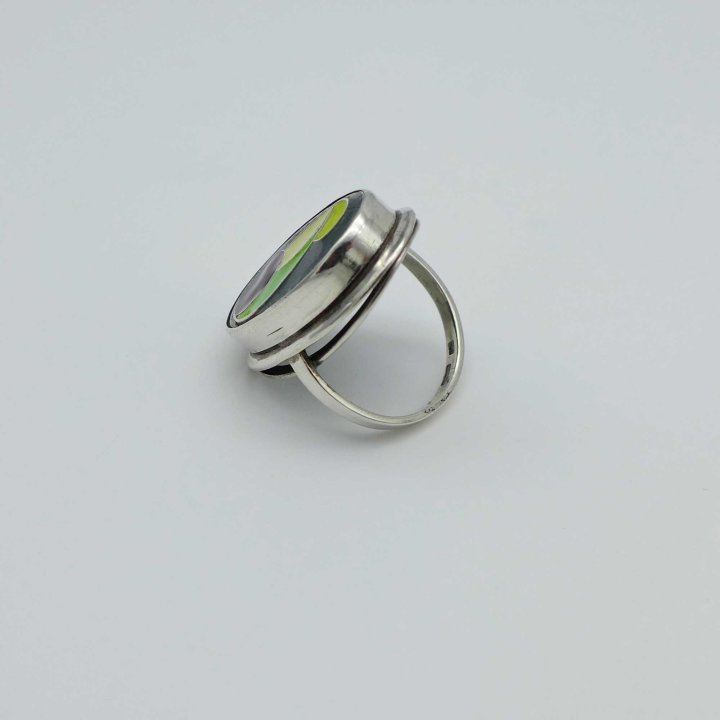 Gomina - Silver ring with colourful enamel
