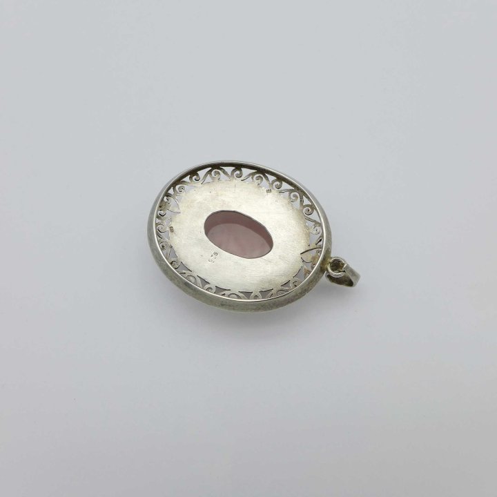 Handmade rose quartz pendant