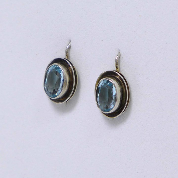 Earrings with light blue spinel from the 1930s