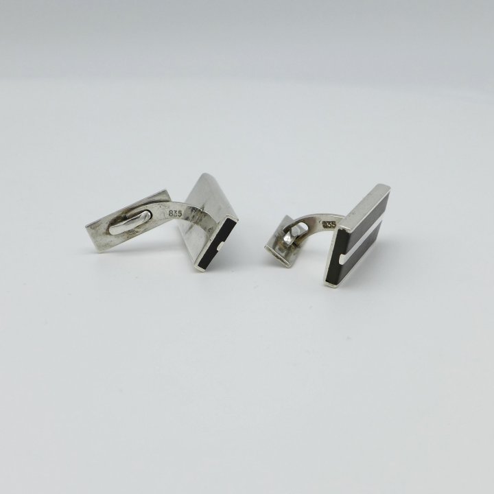 Silver cufflinks with rosewood