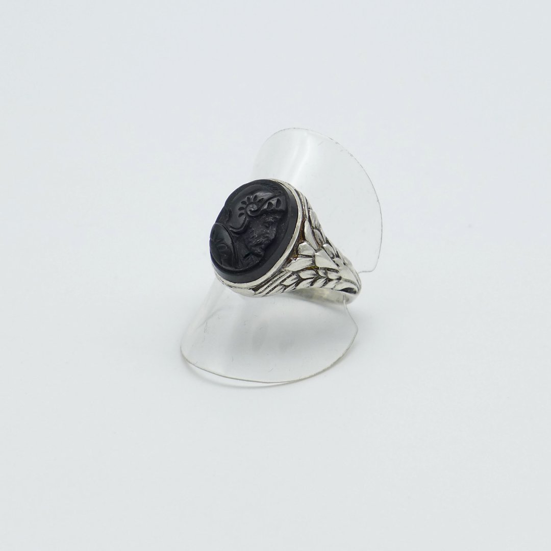 Ring Onyx Cameo with a Roman Mans Head