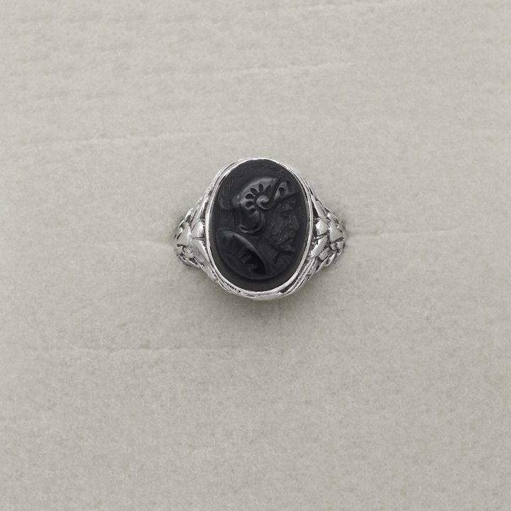Ring Onyx Cameo with a Roman Mans Head