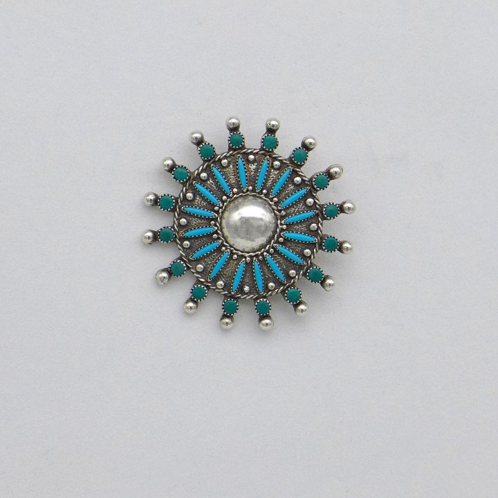 Turquoise shield brooch