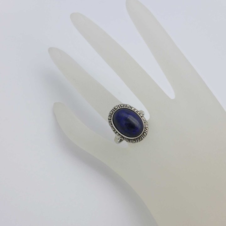 Ring Art Déco mit Lapislazuli und Markasiten